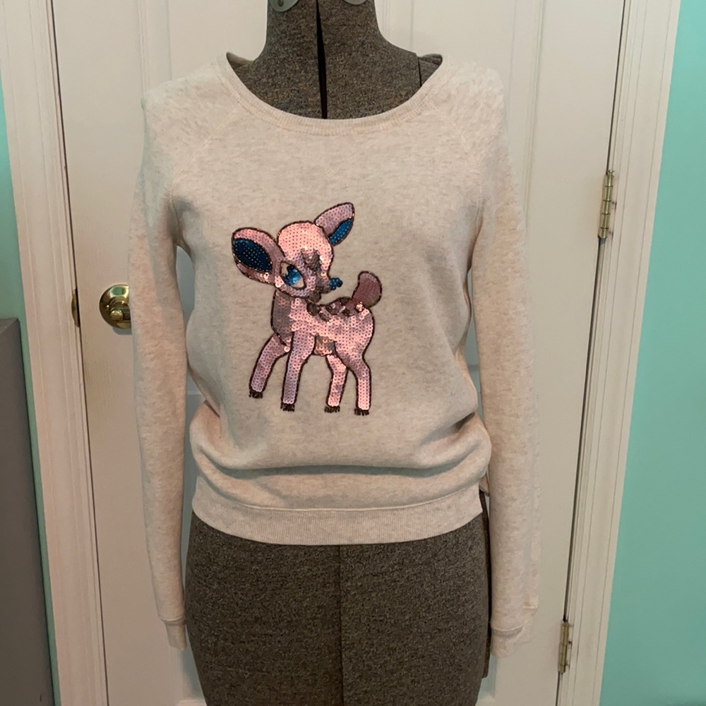 American Eagle Bambi Sequined Crewneck